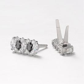 Brass Cubic Zirconia Shoes Buckle Clips, for Shoes Bag Decoration, Purse Hardware Accessoriess