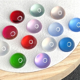 Resin Imitation Cat Eye Cabochons, Flat Round