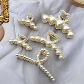 Chic Pearl Hair Clip Set for Women - Large and Small Size Hair Claws, Stylish Headwear Accessories