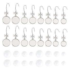 Kit de fabricación de aretes de bricolaje, incluyendo cabujones de vidrio transparente, 316 ganchos quirúrgicos para pendientes de acero inoxidable