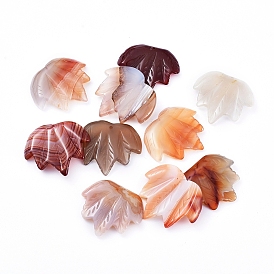 Подвески с драгоценными камнями осенней тематики, кленового листа