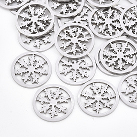 201 из нержавеющей стали филигранные столяры ссылки, лазерная резка, плоские круглые со снежинкой