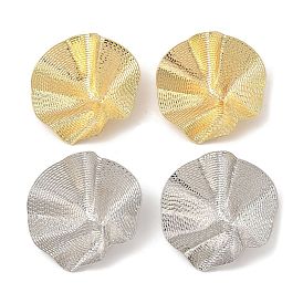 Lotus Leaf Iron Stud Earrings, with Alloy Pin