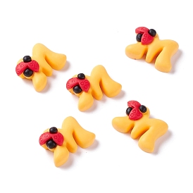 Cabuchones de resina, mariquita y forma de m