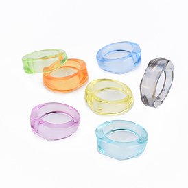 Chunky Transparent Acrylic Finger Rings for Teen Girl Women