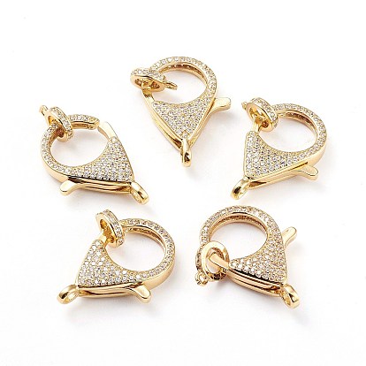 Латунная застежка в виде клешни омара с микропейвом из фианита, долговечный