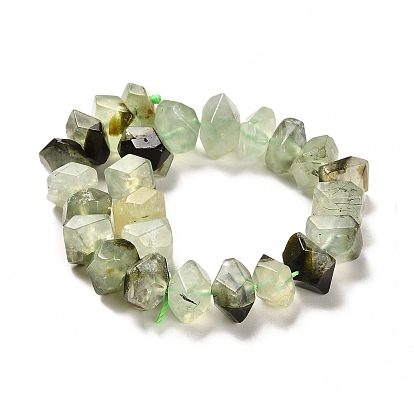 Natural Prehnite Beads Strands, Faceted, Nuggets