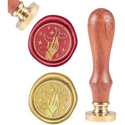 DIY альбом, латунные сургучные печати и деревянные ручки, луна и рука