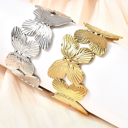 304 из нержавеющей стали манжеты браслеты, широкие браслеты для женщин, бабочка