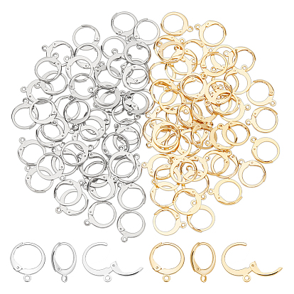 100шт 2 цвета 304 фурнитура для серег из нержавеющей стали, с петлей