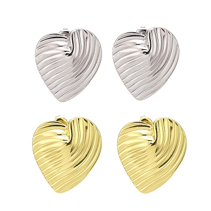 304 Stainless Steel Stud Earrings, Heart