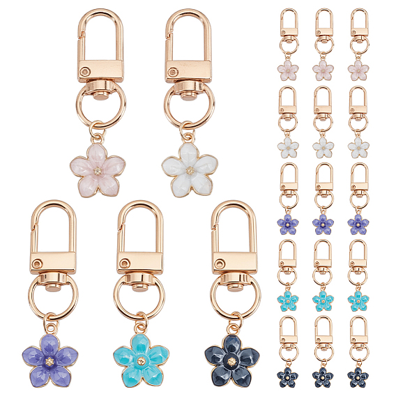 20шт 5 цветной сплав эмали кулон украшения, с поворотными застежками сплава