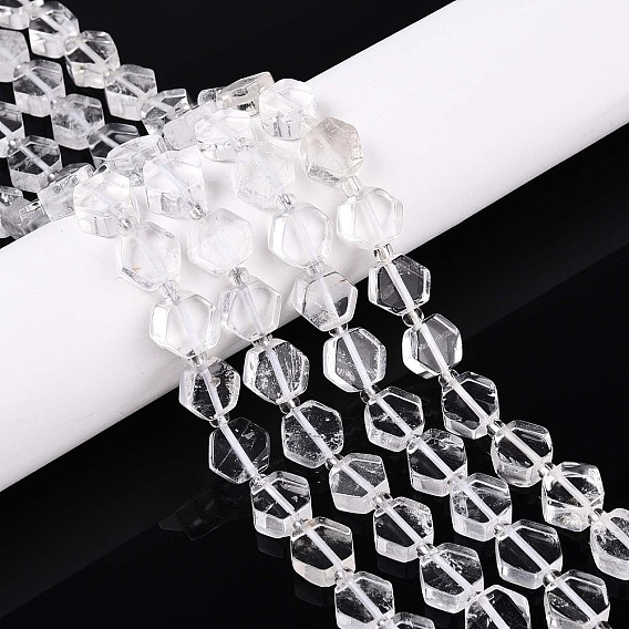 Природных кристаллов кварца бисер нитей, шестиугольник, горного хрусталя, с бисером