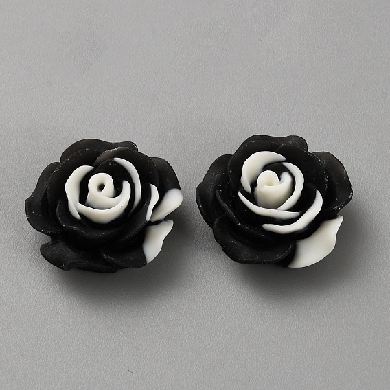 Светящиеся непрозрачные кабошоны из непрозрачной смолы, светящийся в темноте цветок розы