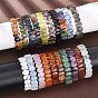 Эластичные браслеты из натуральных и синтетических драгоценных камней с гранеными бусинами для женщин, овальные