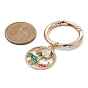 Alloy Enamel Shoe Charms, with Spring Gate Rings, Flat Round with Fish/Lotus//Phoenix Charm, for Boot Decoration