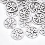 201 из нержавеющей стали филигранные столяры ссылки, лазерная резка, плоские круглые со снежинкой