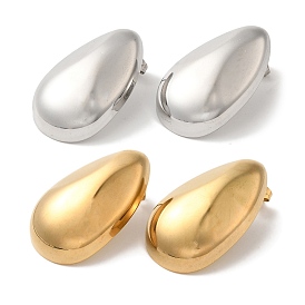 Ion Plating(IP) 304 Stainless Steel Teardrop Stud Earrings