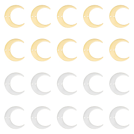 20 шт. 2 цвета 201 нержавеющая сталь 2-образные соединительные подвески, лазерная резка, ссылки полумесяца