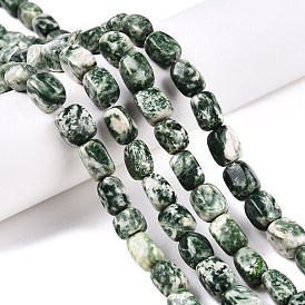 Natural Green Spot Jasper Beads Strands, Cuboid