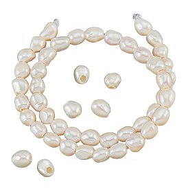 Nbeads Natural Baroque Keshi Pearl Beads Strands, Freshwater Pearl Beads, Nuggets