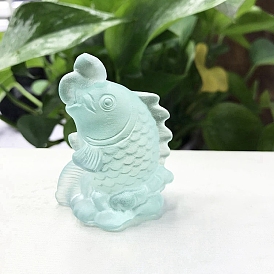Glass Goldfish Figurines, for Home Desktop Decoration