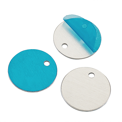 Алюминиевые подвески, пустые теги, плоско-круглые