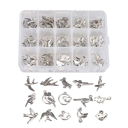 Pendentifs en alliage de style tibétain, oiseau