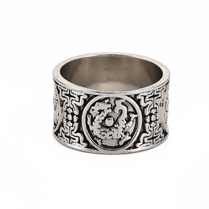 Dragon Animal Alloy Finger Ring, Chunky Wide Ring for Men, Cadmium Free & Lead Free
