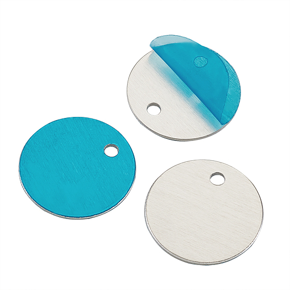 Алюминиевые подвески, пустые теги, плоско-круглые