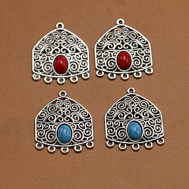 Ethnic wind earrings pendant necklace connector alloy pendant diy jewelry accessories