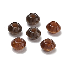 Непрозрачные смоляные европейские бусины в форме блюдца, бусины с большим отверстием, рондель