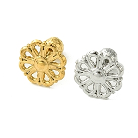 Ion Plating(IP) 304 Stainless Steel Ear Studs, Flower