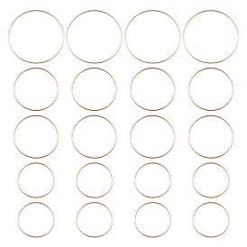 30 pcs 3 anneaux de liaison en laiton de style, plaqué longue durée, anneau