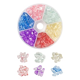 6 couleurs imitation perles de verre aigue-marine & perles de verre peintes au four, pour la fabrication de bijoux, puce