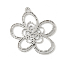 304 подвески из нержавеющей стали, цветочный шарм, лазерная резка, ионное покрытие (ip)