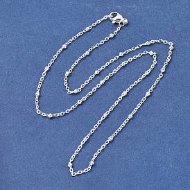 PVD Vacuum Plating 304 Stainless Steel Satellite Chain Necklaces, Long-Lasting Plated, with Lobster Claw Clasps