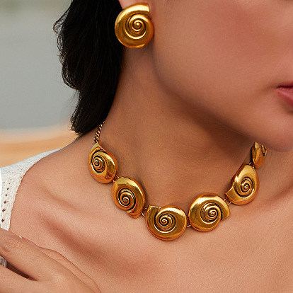 Браслеты из сплава, серьги-гвоздики, цепочки и наборы колец., раковинообразная