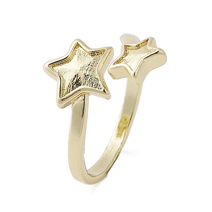 Latón anillos ajustables, sin cadmio y níque y plomo, estrella