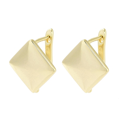Brass Hoop Earrings, Rhombus
