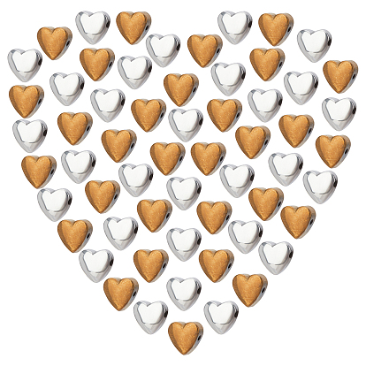 2 Strands 2 Colors Non-magnetic Synthetic Hematite Beads Strands, Beads Strands, Galvanic Plating(Color Retention for 1 Year), Heart