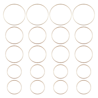 30 pcs 3 anneaux de liaison en laiton de style, plaqué longue durée, anneau