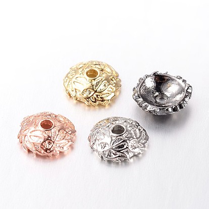 Apetalous Brass Bead Caps, 8x3mm, Hole: 1.5mm