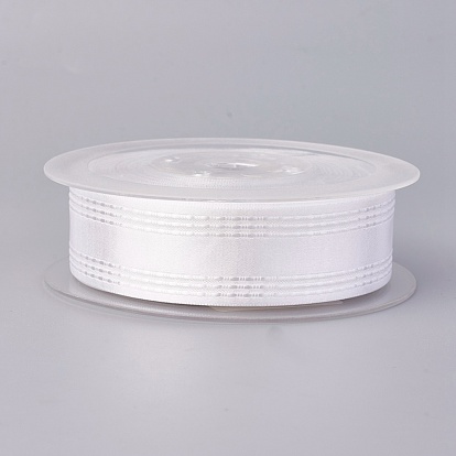 Single Face Polyester Satin Ribbon, with Texture Edge
