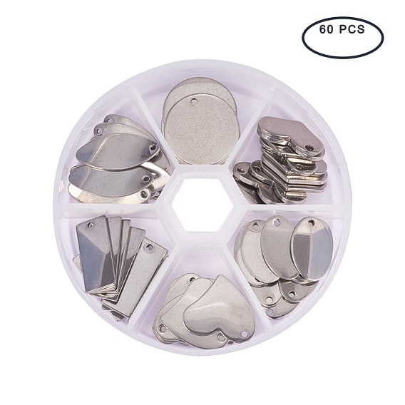 Tag 304 Stainless Steel Pendants, Mixed Shapes