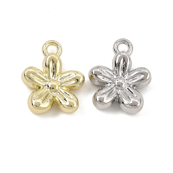 Alloy Charms, Flower Charms, Rack Plating, Cadmium Free & Nickel Free & Lead Free