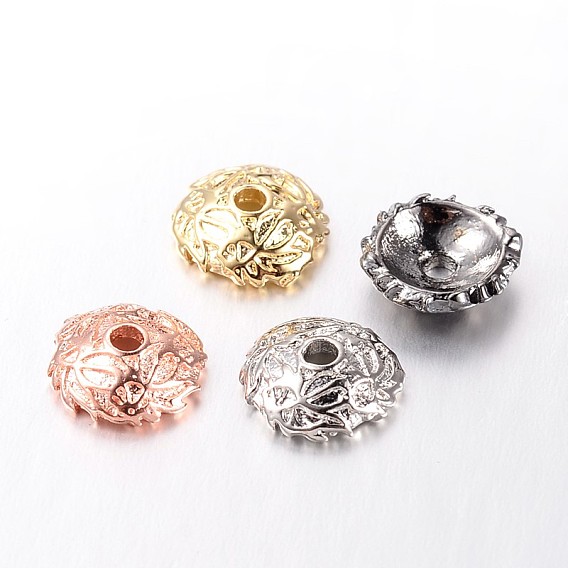 Apetalous Brass Bead Caps, 8x3mm, Hole: 1.5mm