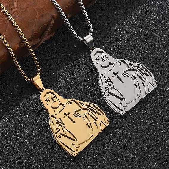 201 ожерелья с кулонами религиозного содержания из нержавеющей стали, Иисус с крестом