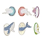 Alloy Brooches, Enamel Pins, for Backpack Cloth, Whale/Cat/Rabbit
