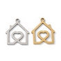 201 подвески из нержавеющей стали, дом с сердечным шармом, лазерная резка, ионное покрытие (ip)